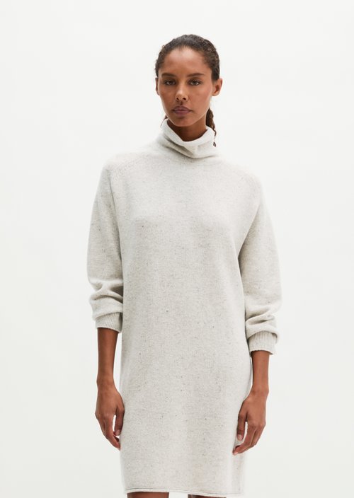 Regular-Fit Tweed Knit Dress — Light Beige
