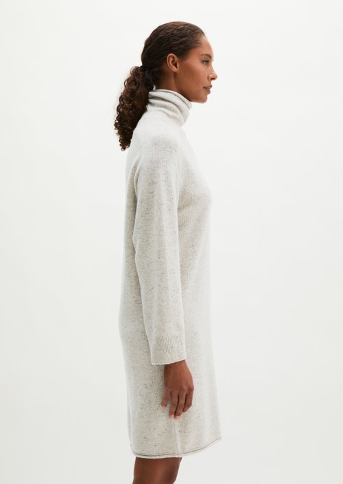 Regular-Fit Tweed Knit Dress — Light Beige