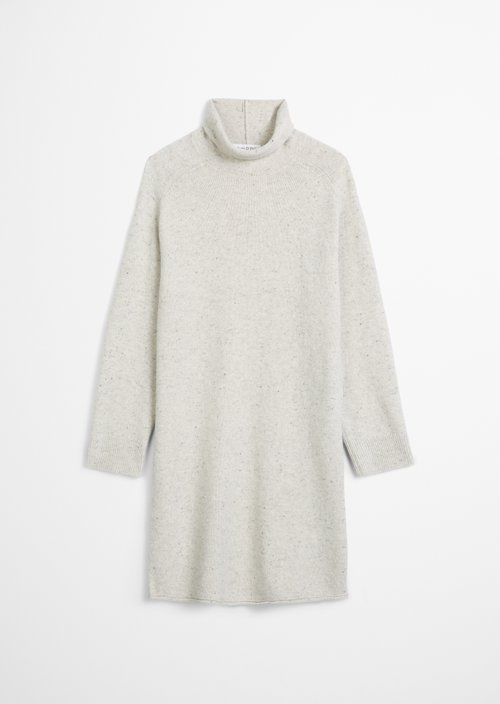Regular-Fit Tweed Knit Dress — Light Beige