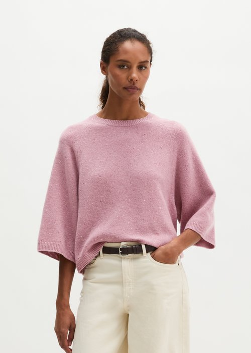Regular-Fit Tweed Sweater — Medium Purple