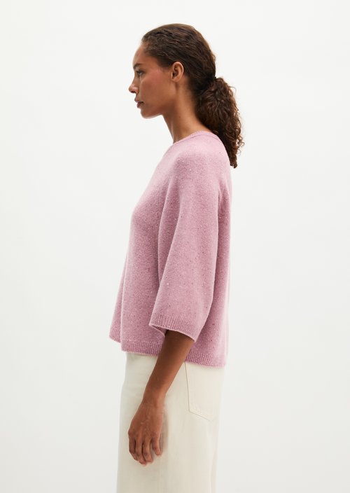 Regular-Fit Tweed Sweater — Medium Purple