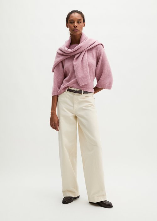 Regular-Fit Tweed Sweater — Medium Purple