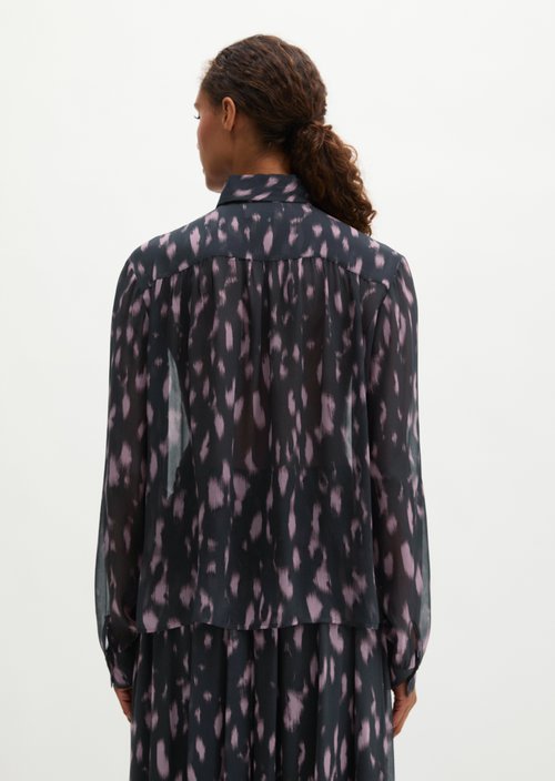Crinkle Blouse, Regular Fit — Dark Grey