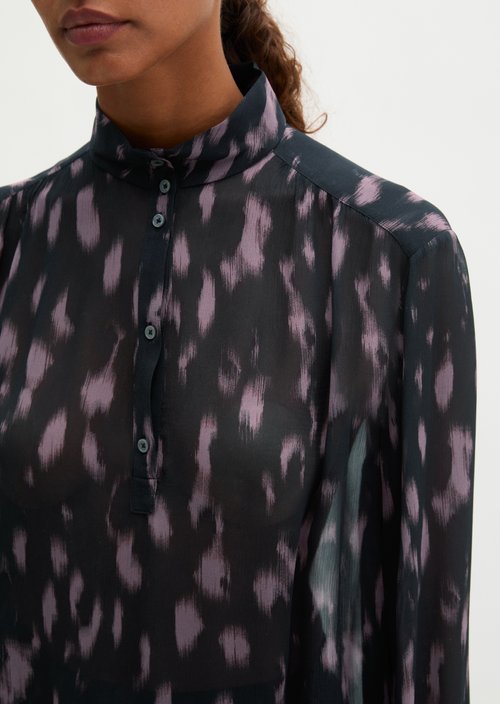 Crinkle Blouse, Regular Fit — Dark Grey
