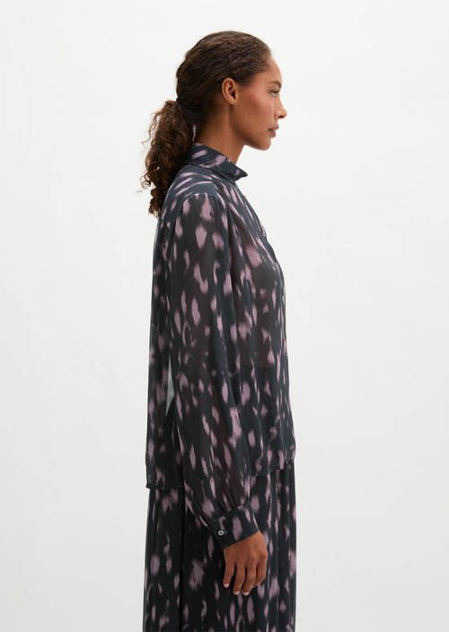 Crinkle Blouse, Regular Fit — Dark Grey