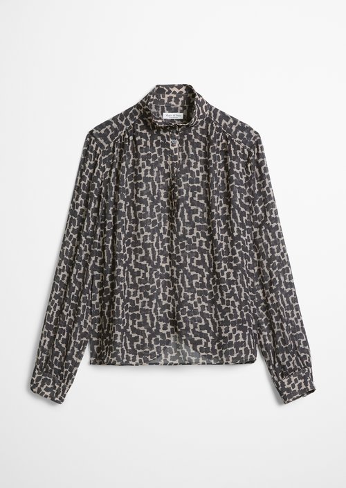 Crinkle Blouse, Regular Fit — Dark Grey