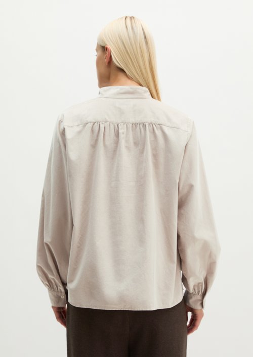 Relaxed-fit velvet blouse — Chalky Mauve