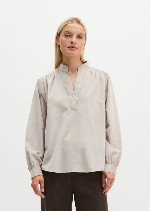 Relaxed-fit velvet blouse — Chalky Mauve
