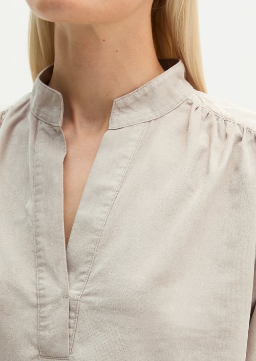 Relaxed-fit velvet blouse — Chalky Mauve
