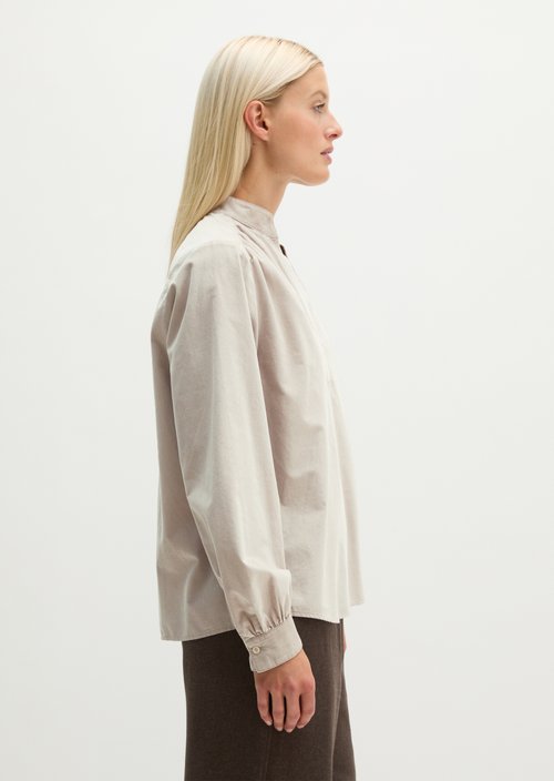 Relaxed-fit velvet blouse — Chalky Mauve