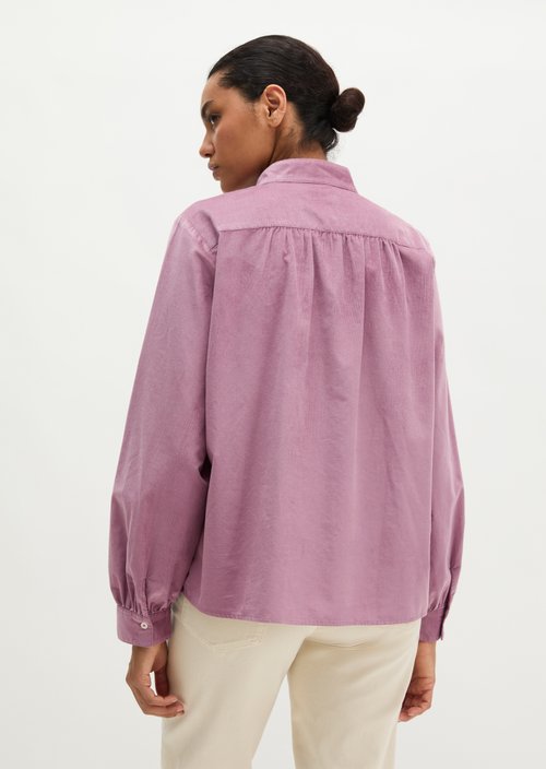 Relaxed-fit velvet blouse — Gentle Mauve