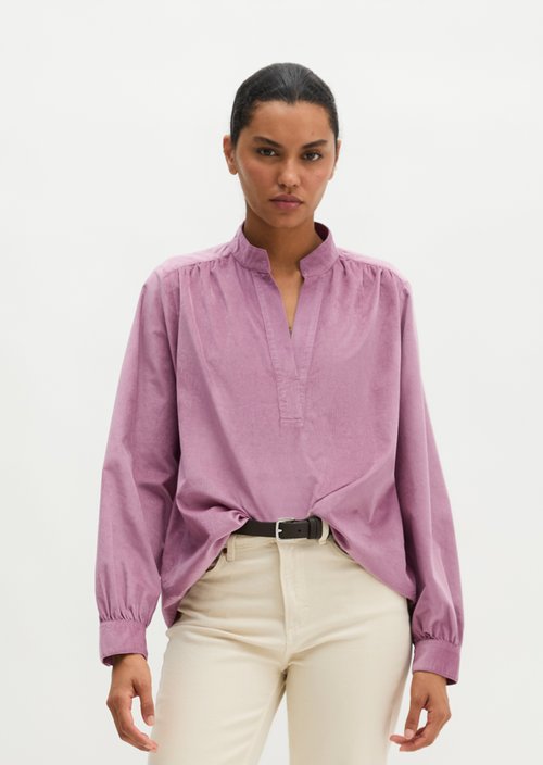 Relaxed-fit velvet blouse — Gentle Mauve