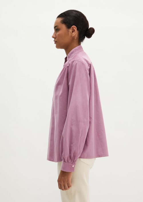 Relaxed-fit velvet blouse — Gentle Mauve