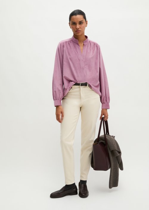 Relaxed-fit velvet blouse — Gentle Mauve