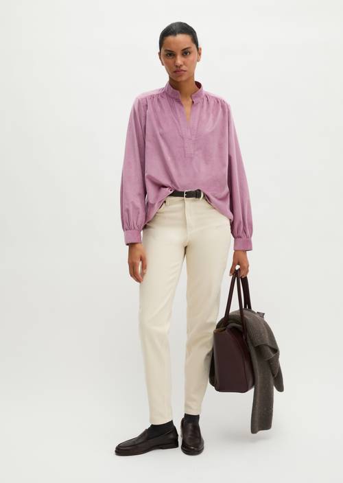 Samtbluse relaxed Gentle Mauve in Frontalansicht