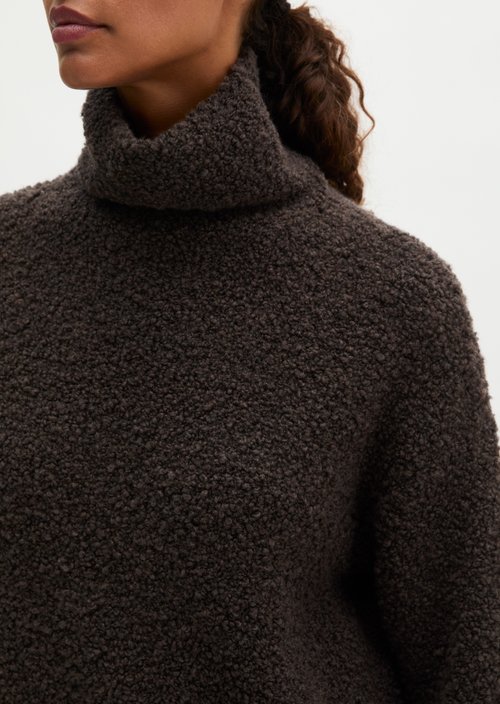Loose-fitting sweater — Stone Brown Melange