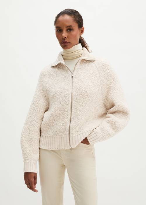 Cardigan ample à fermeture éclair Light Stone Melange en vue de face