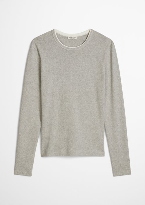 Regular-fit long-sleeve shirt — Clear Grey Melange