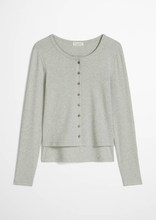 Regular-fit long-sleeve shirt Clear Grey Melange in isolated view without model