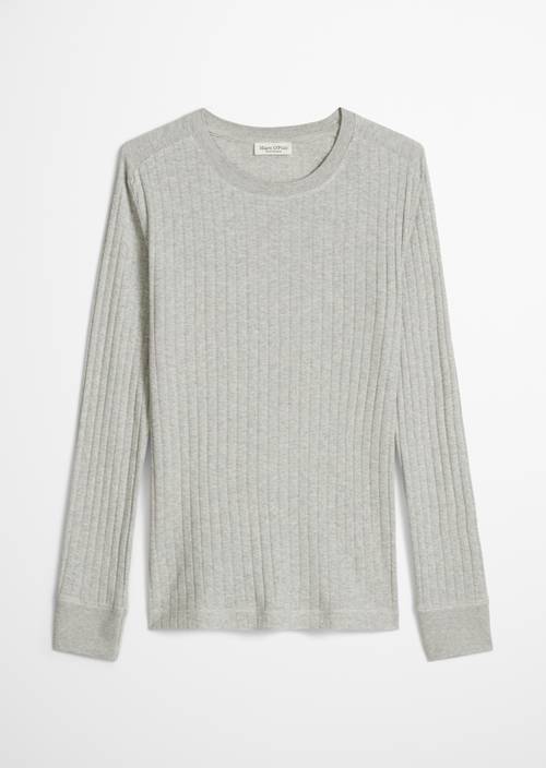Longsleeve slim Clear Grey Melange in freigestellter Ansicht ohne Model