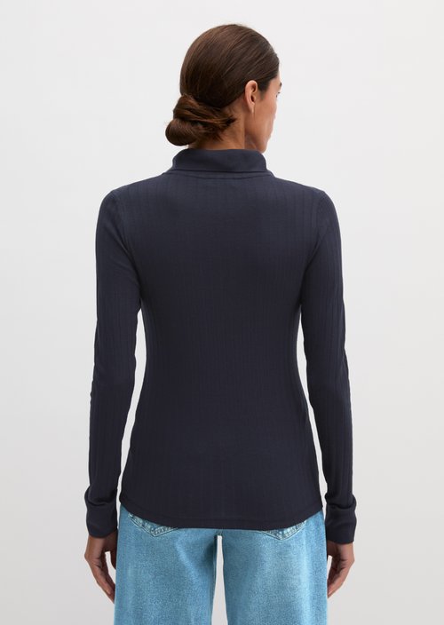 Slim-Fit Long-Sleeve Polo Shirt — Manic Midnight