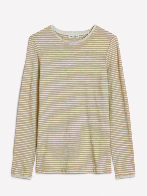 Camiseta a rayas, corte regular Medium Brown en vista aislada sin modelo