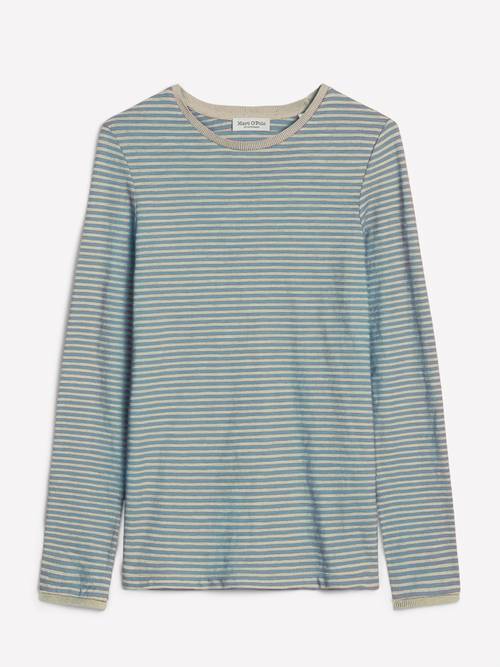 Camiseta a rayas, corte regular Light Blue en vista aislada sin modelo