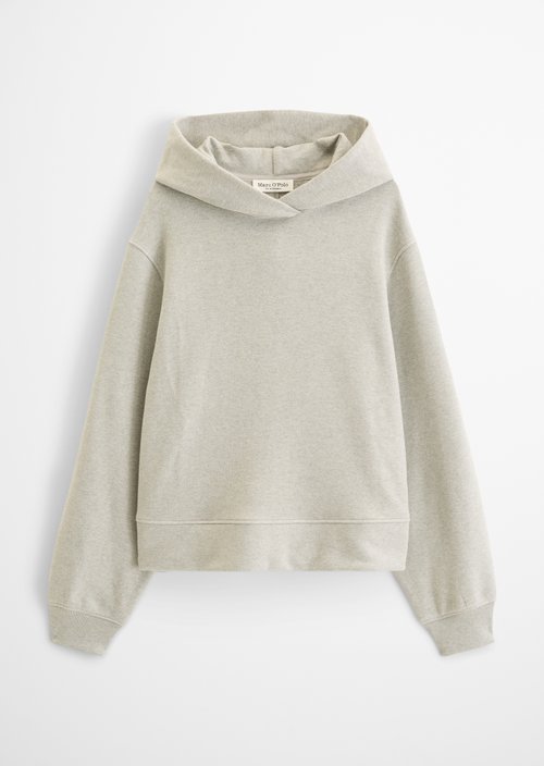 Relaxed-Fit Hooded Sweatshirt — Clear Grey Melange