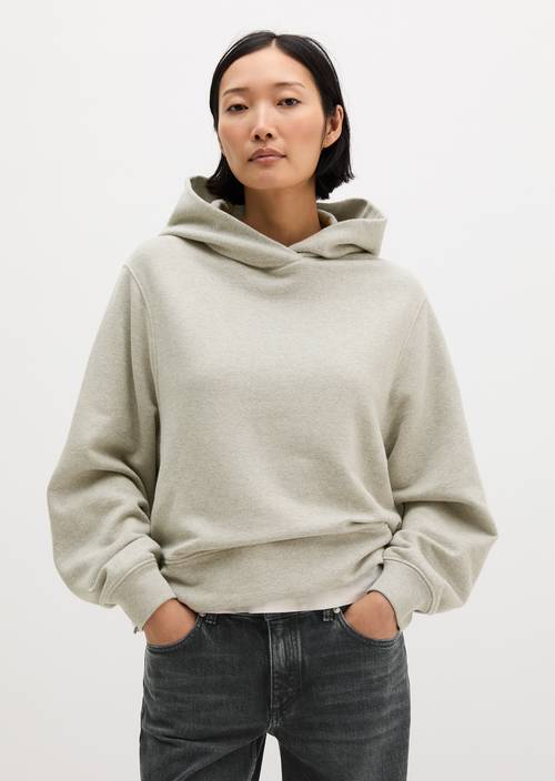Sweat à capuche ample Clear Grey Melange en vue de face