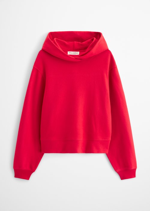 Relaxed-Fit Hooded Sweatshirt — Sunny Red