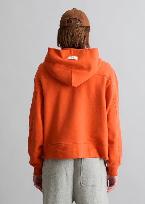 Relaxed-Fit Hooded Sweatshirt — Vivid Orange