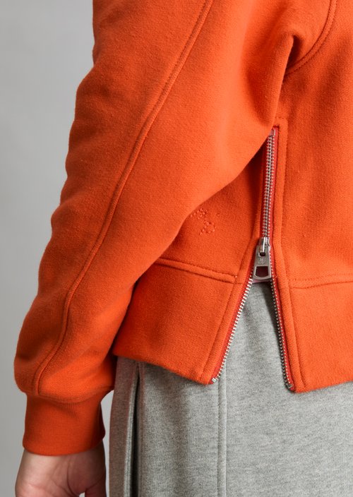 Relaxed-Fit Hooded Sweatshirt — Vivid Orange