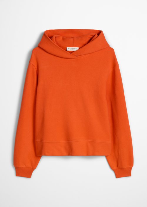 Relaxed-Fit Hooded Sweatshirt — Vivid Orange