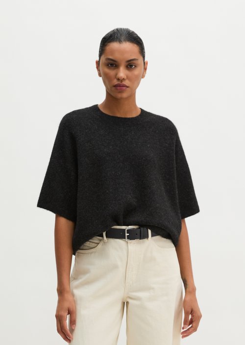 Loose-fitting knit sweater — Dark Graphite Melange