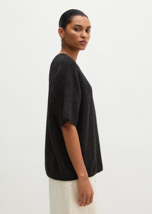 Loose-fitting knit sweater — Dark Graphite Melange