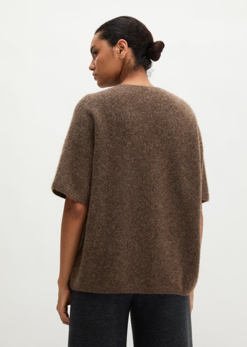 Loose-fitting knit sweater — Soft Brown Melange
