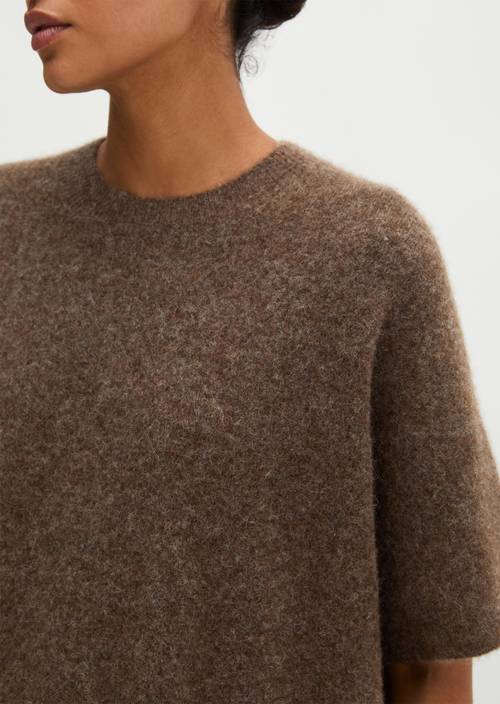 Pull en maille ample Soft Brown Melange en vue détaillée