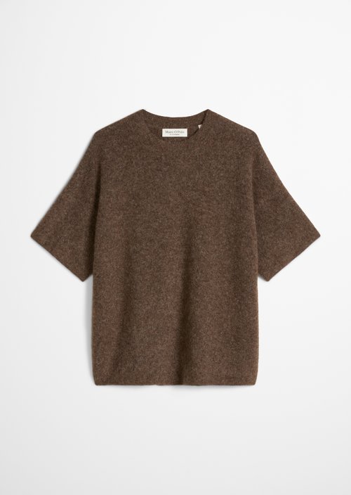 Loose-fitting knit sweater — Soft Brown Melange