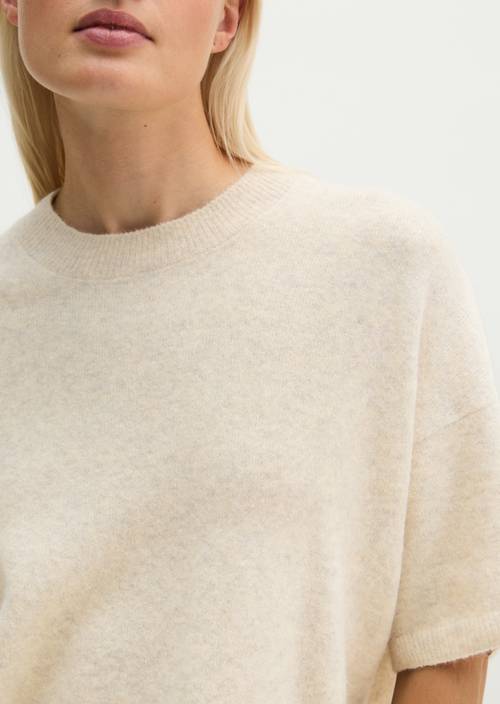Strickpullover loose Light Stone Melange in Detailansicht