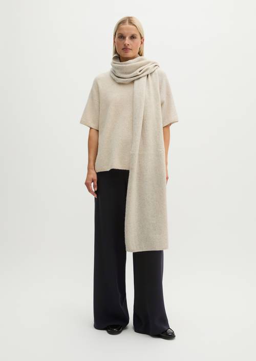 Strickpullover loose Light Stone Melange in Frontalansicht