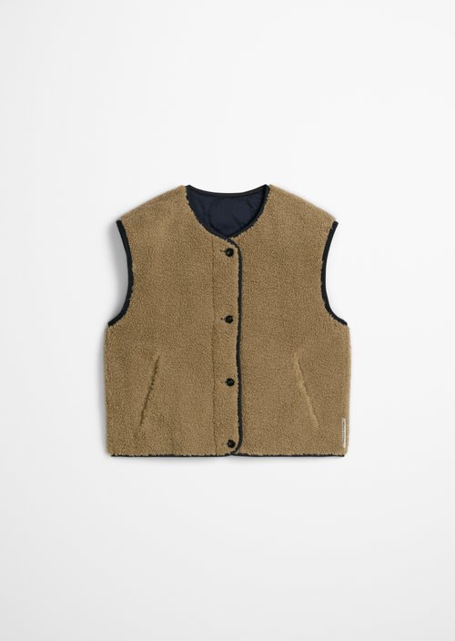 Reversible Quilted Vest, Regular Fit — Shaded Taupe