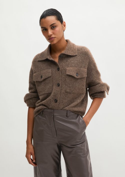 Regular Cardigan — Soft Brown Melange