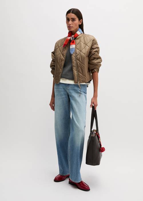 Steppblouson regular Milky Brown in Frontalansicht