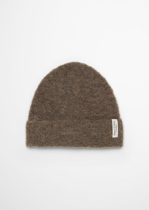 Bouclé Beanie — Stone Taupe Melange