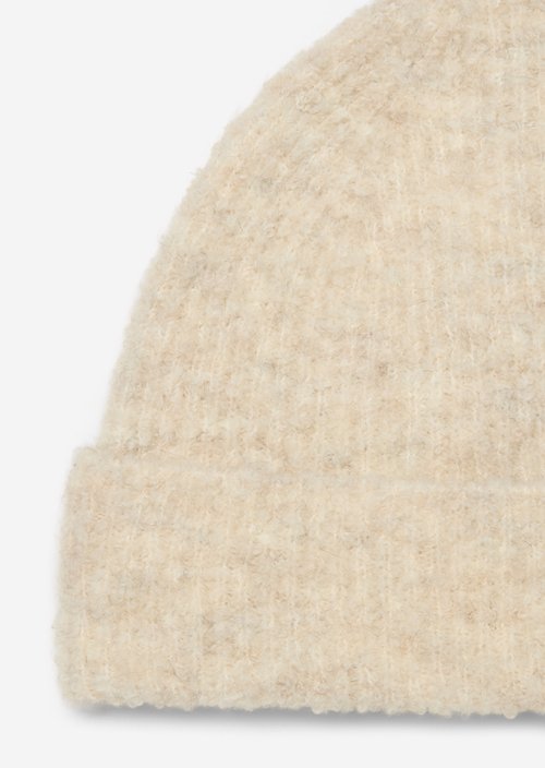 Bouclé Beanie — Light Stone Melange