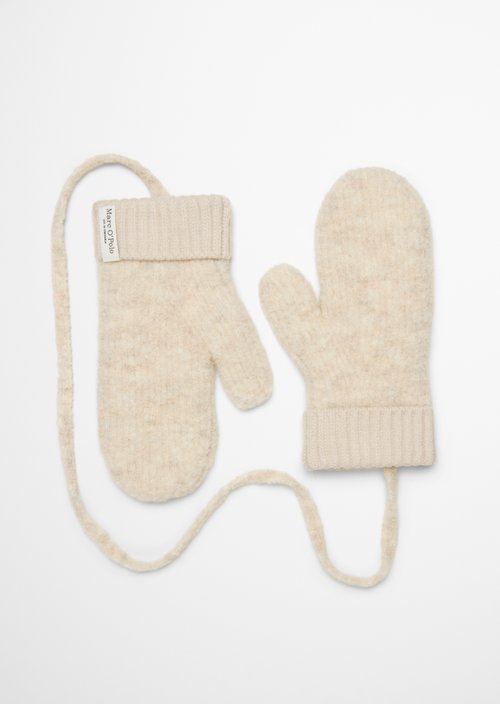 Bouclé Mittens — Light Stone Melange