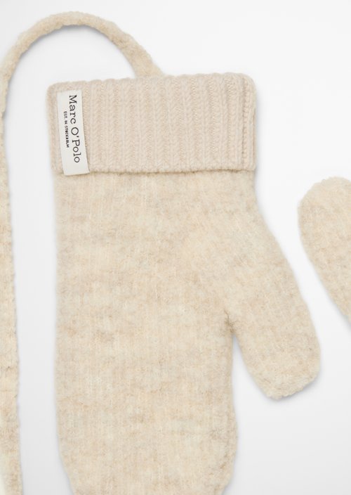 Bouclé Mittens — Light Stone Melange