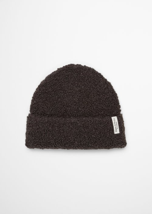 Bouclé Beanie — Stone Brown Melange