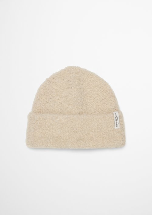 Bouclé Beanie — Light Stone Melange