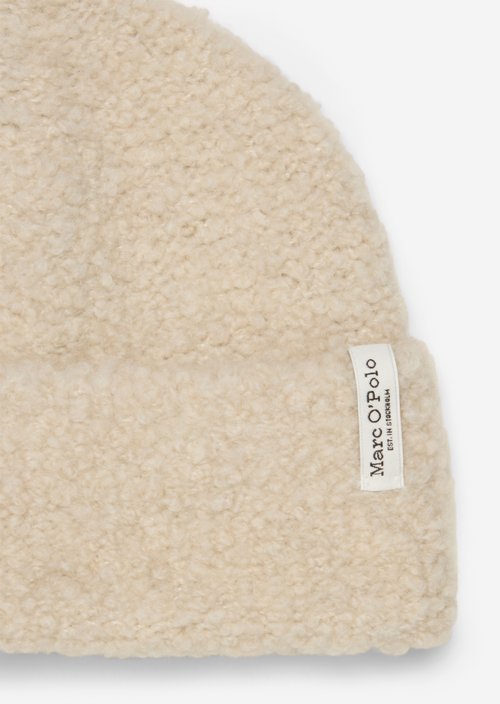 Bouclé Beanie — Light Stone Melange